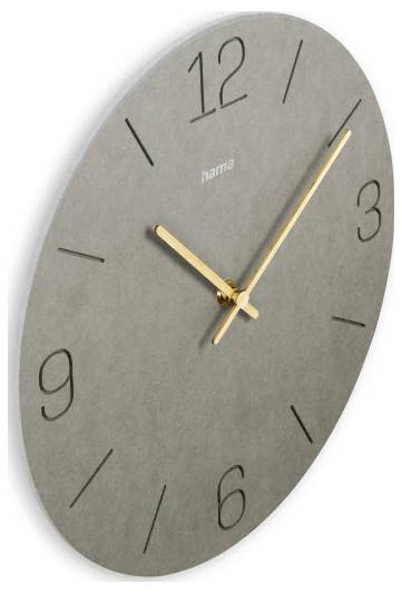 Hama 00185881 Quartz nástěnné hodiny 30 cm x 30.00 mm x 30.00 mm x 2.00 mm, šedá, tiché hodiny (bez tikání)-1