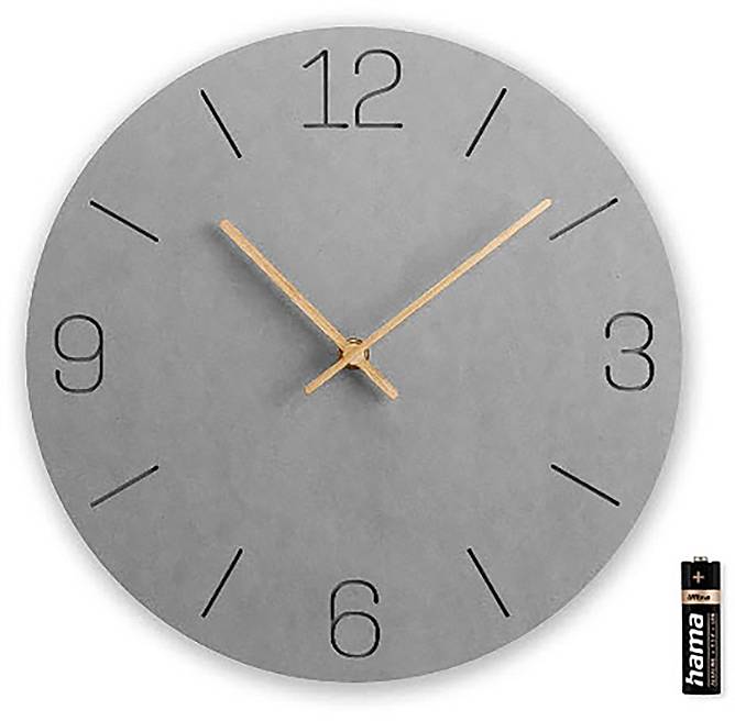 Hama 00185881 Quartz nástěnné hodiny 30 cm x 30.00 mm x 30.00 mm x 2.00 mm, šedá, tiché hodiny (bez tikání)-3
