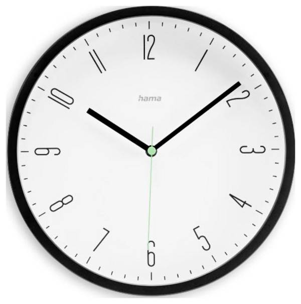 Hama 00185882 Quartz nástěnné hodiny 25 cm x 25.00 mm x 25.00 mm x 4.00 mm, černá