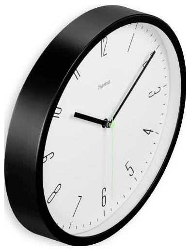 Hama 00185882 Quartz nástěnné hodiny 25 cm x 25.00 mm x 25.00 mm x 4.00 mm, černá-1