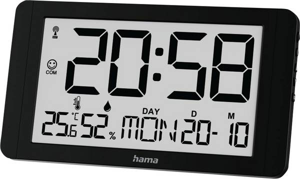 Hama 00222215 DCF rádiové hodiny 25 cm x 25.00 mm x 14.00 mm x 2.70 mm, černá