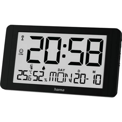 Hama 00222215 DCF rádiové hodiny 25 cm x 25.00 mm x 14.00 mm x 2.70 mm, černá-0