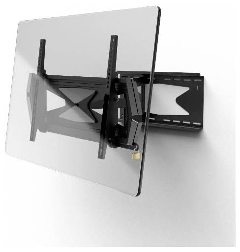 Nástěnný držák na televizi s výsuvným ramenem a nastavitelným úhlem, určený pro zavěšení plochých obrazovek.