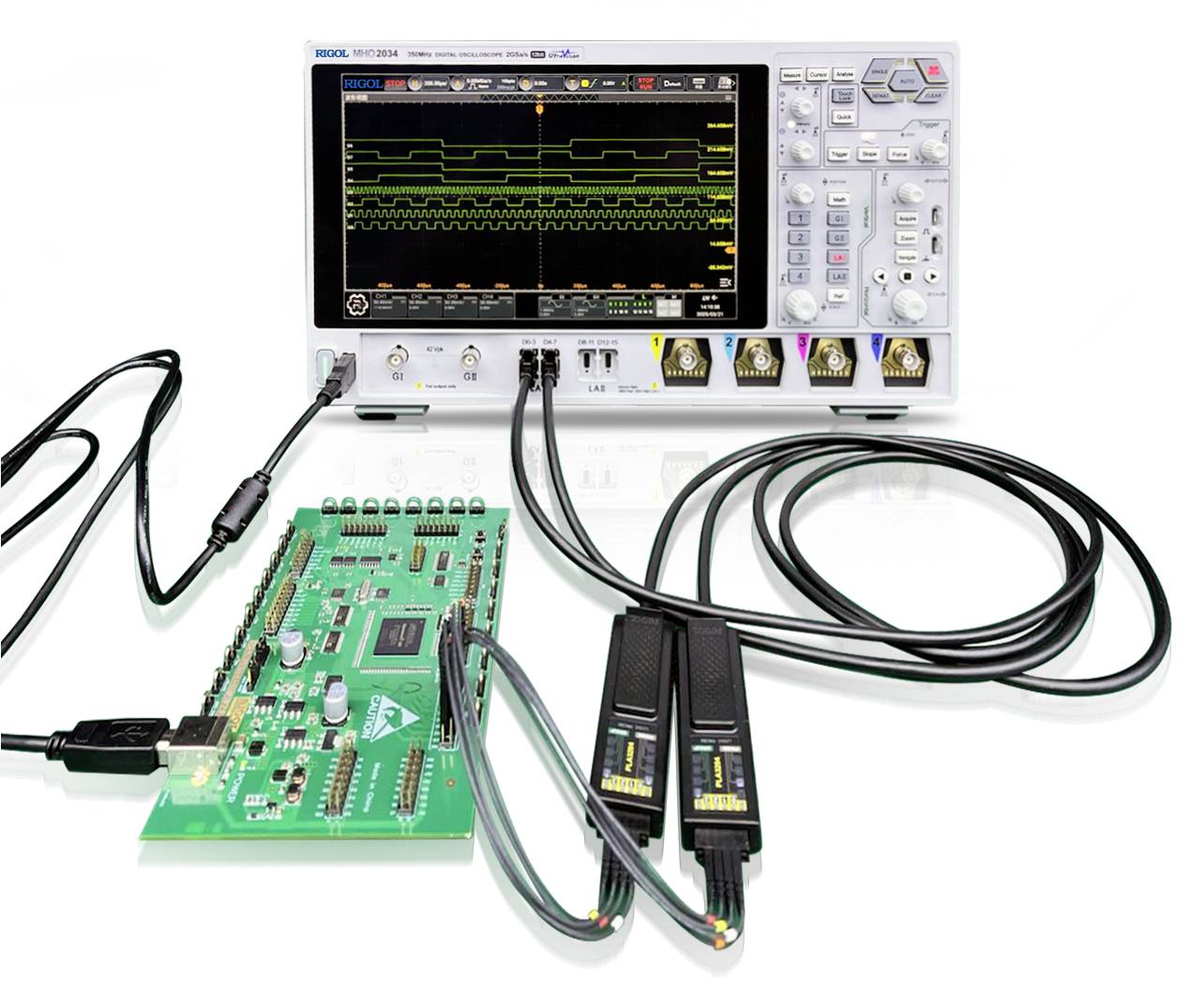 Rigol MHO2024 digitální osciloskop 200 MHz, 500 Mpts, 12 Bit, mixovaný signál (MSO), 1 ks, MHO2024-7