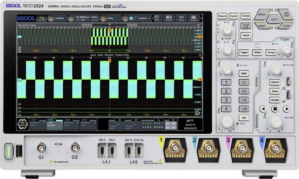 Rigol MHO2024 digitální osciloskop 200 MHz, 500 Mpts, 12 Bit, mixovaný signál (MSO), 1 ks, MHO2024