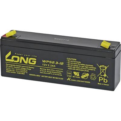 Long WPS2.3-12-M/F1 olověný akumulátor olověný se skelným rounem 2.3 Ah 12 V 1 ks-0