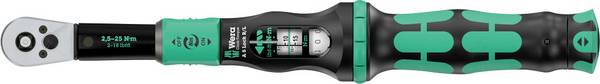 Wera Click-Torque Lock A 5 R/L, 05075693001, momentový klíč, s průstrčným čtyřhranem, 1/4" (6,3 mm), 2.5 - 25 Nm