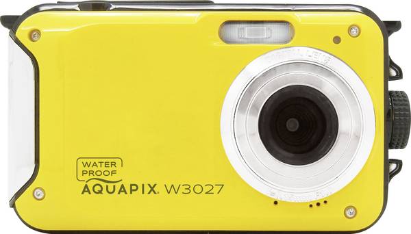 Easypix W3027-Y Wave Yellow digitální fotoaparát 30 Megapixel  žlutá akumulátor, brašna stabilizace obrazu, Full HD videozáznam, s vestavěným bleskem, vodotěsný do 3 m, ochrana proti stříkající vodě