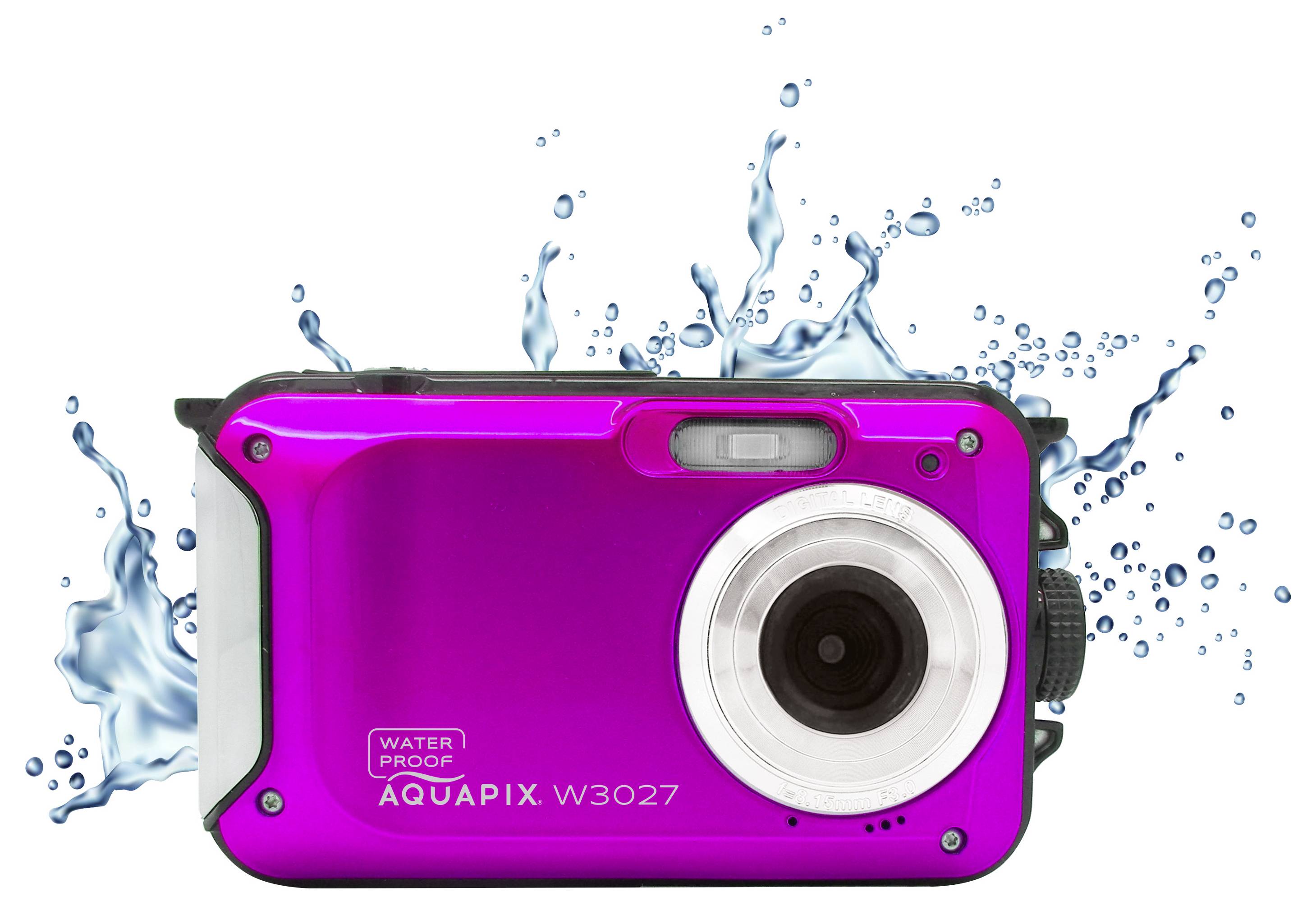 Easypix W3027-P Wave PINK digitální fotoaparát 30 Megapixel růžová brašna, akumulátor stabilizace obrazu, vodotěsný do 3-1