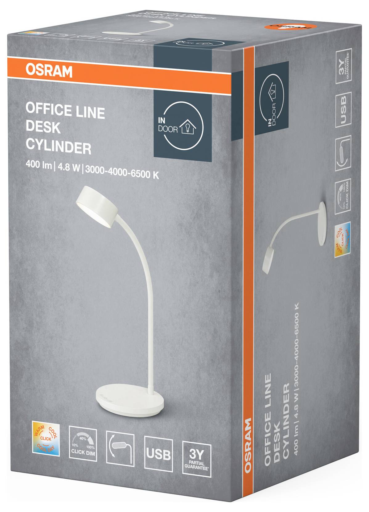 OSRAM HOMELIGHTING Office Line Desk Cylinder 4.8W CCT Dimmable White 4099854464270 lampička na stůl LED pevně vestavěné -2