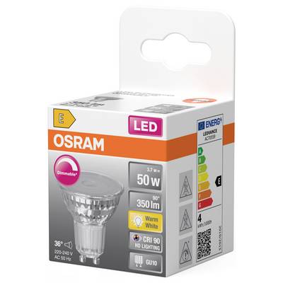 OSRAM HOMELIGHTING 4099854457487 LED reflektor Energetická třída (EEK2021) E (A - G) GU10 3.7 W teplá bílá (Ø x v) 50.00-2