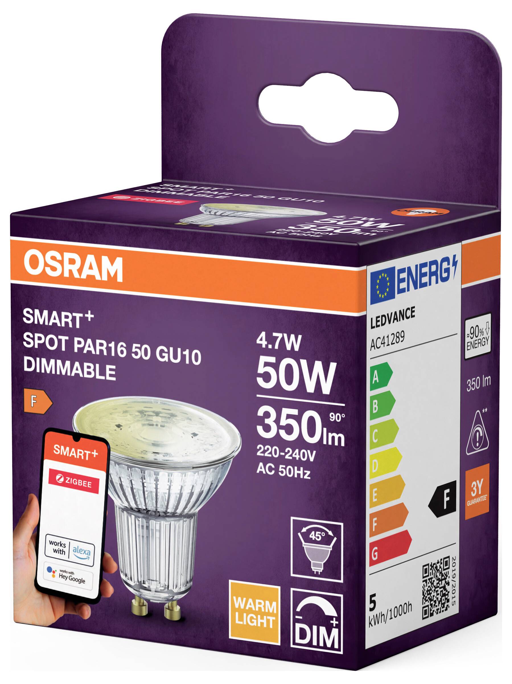 OSRAM HOMELIGHTING 4099854461804 LED Energetická třída (EEK2021) F (A - G) GU10 4.7 W (Ø x v) 50.00 mm x 50.00 mm 1 ks-2