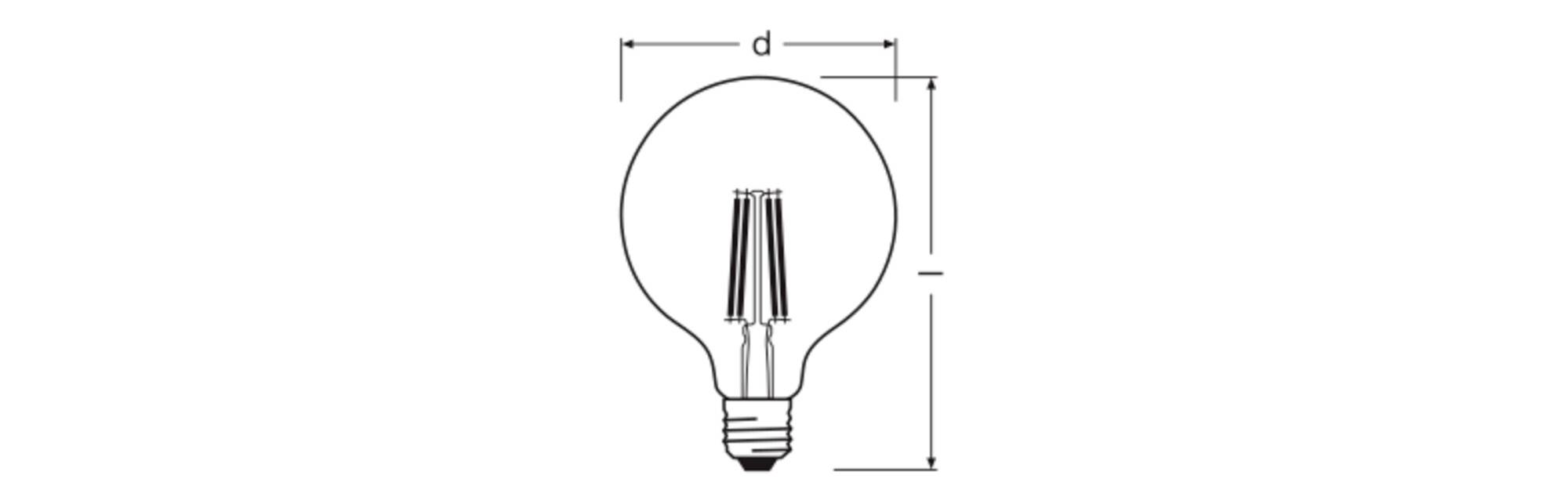 OSRAM HOMELIGHTING 4099854466618 LED Energetická třída (EEK2021) D (A - G) E27 kulatý tvar 5.9 W teplá bílá (Ø x v) 125.-1