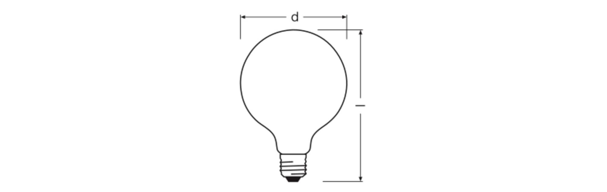 OSRAM HOMELIGHTING 4099854466823 LED Energetická třída (EEK2021) D (A - G) E27 kulatý tvar 5.9 W teplá bílá (Ø x v) 125.-1