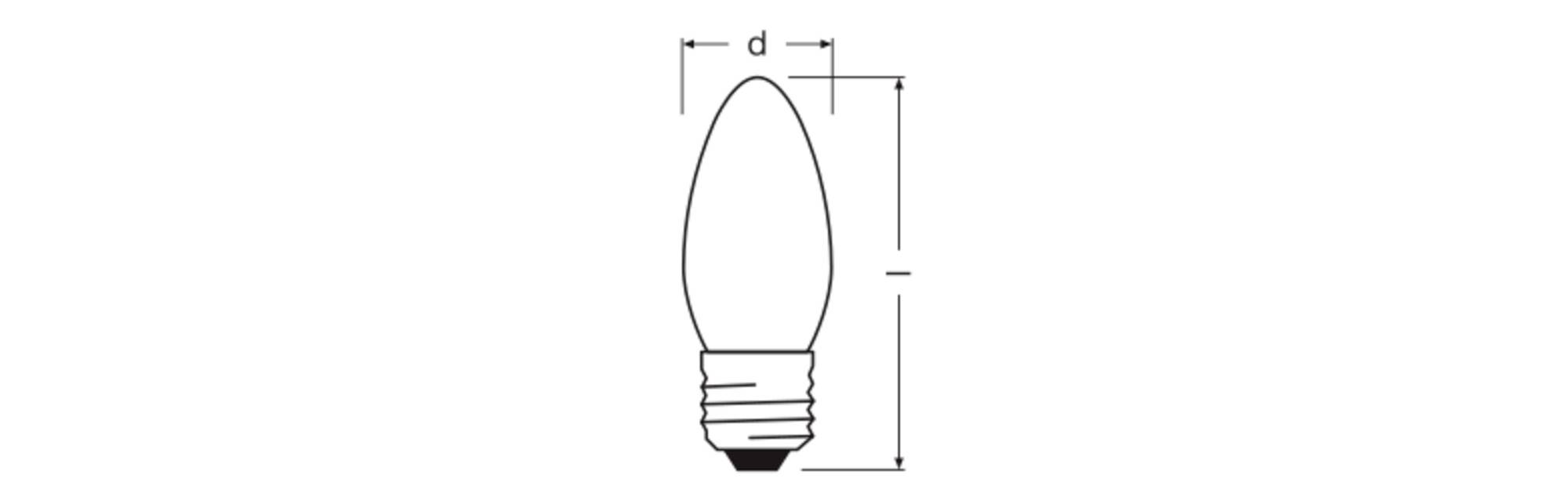 OSRAM HOMELIGHTING 4099854466885 LED Energetická třída (EEK2021) D (A - G) E27 svíčkový tvar 1.8 W teplá bílá (Ø x v) 35-1