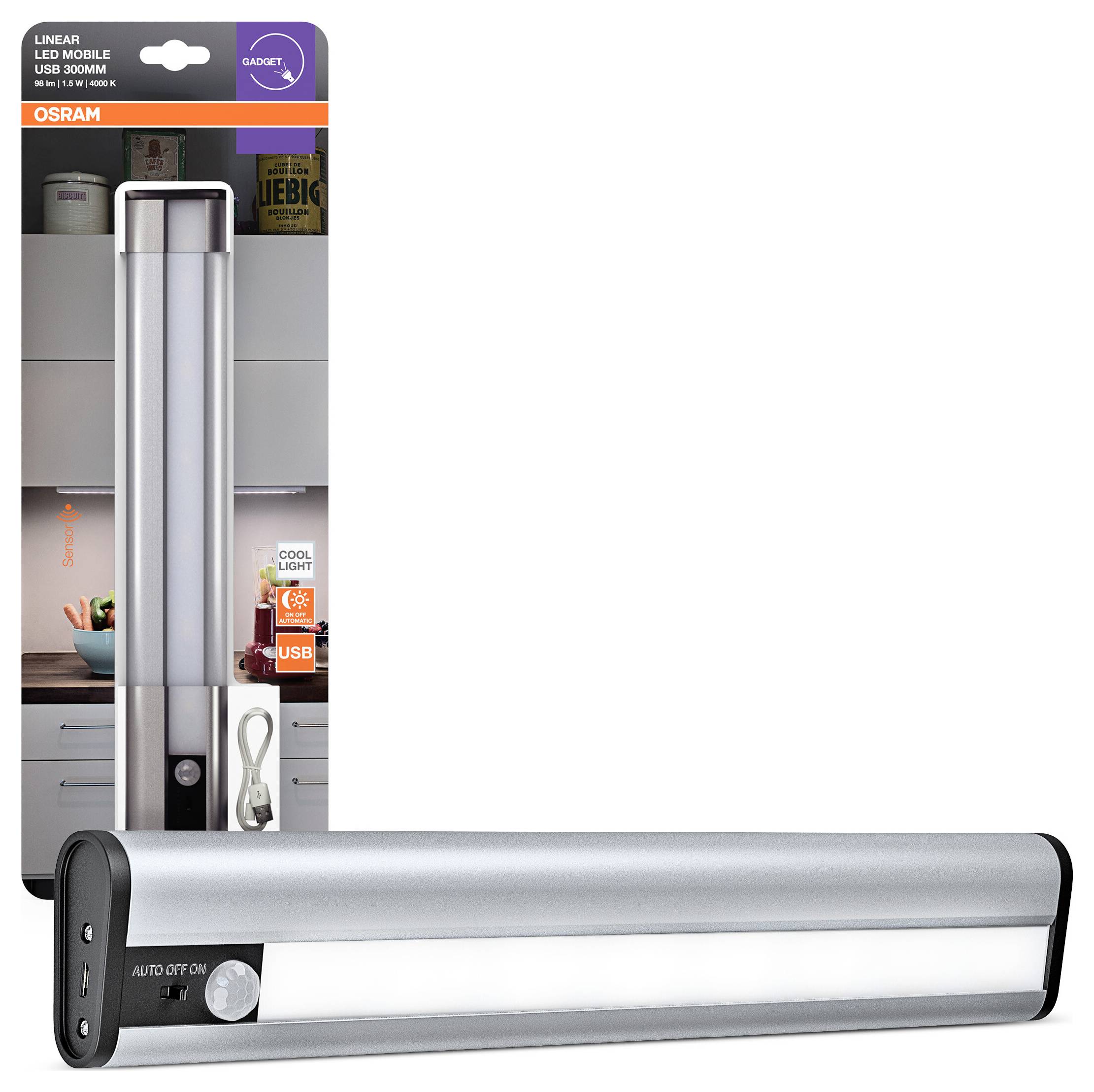 OSRAM HOMELIGHTING Linear LED Mobile USB 300 White LED svítidlo zápustné LED stříbrná-1