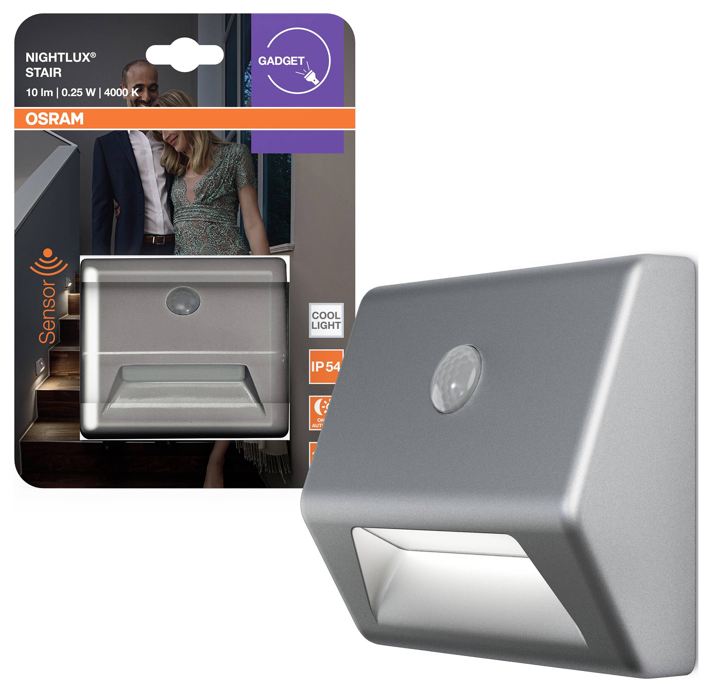 OSRAM HOMELIGHTING NIGHTLUX Stair Silver 4099854530937 LED noční světlo LED stříbrná-1