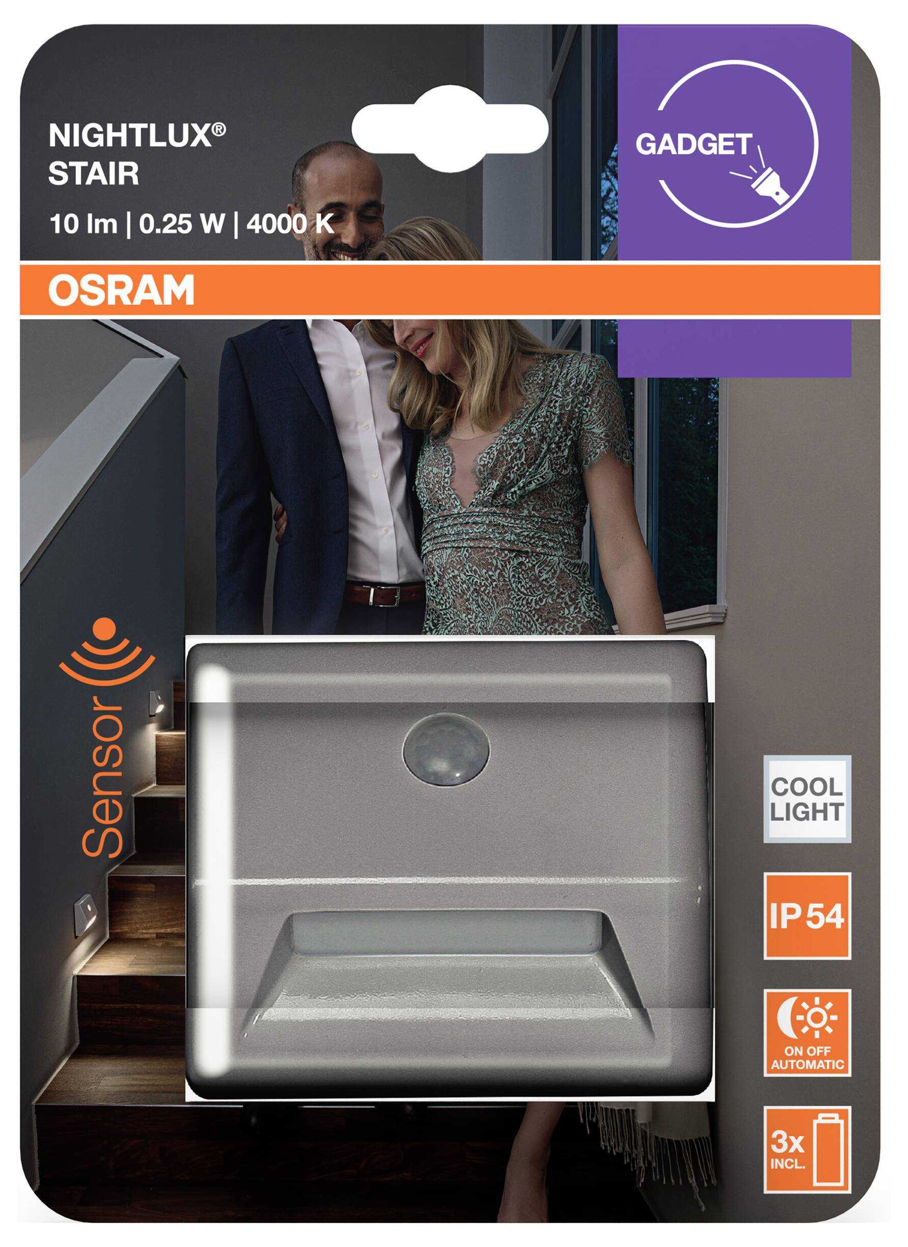 OSRAM HOMELIGHTING NIGHTLUX Stair Silver 4099854530937 LED noční světlo LED stříbrná-2