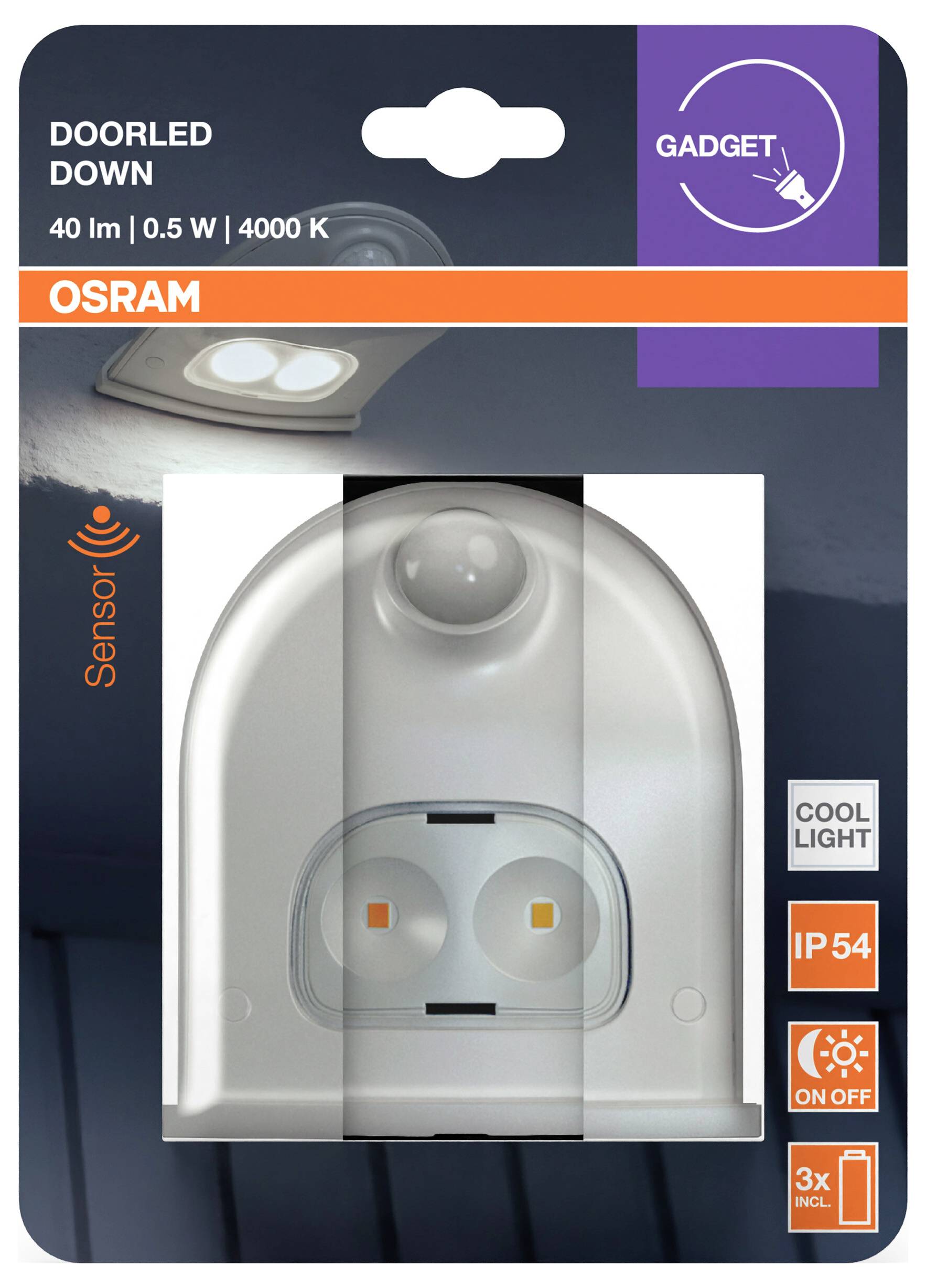 OSRAM HOMELIGHTING DoorLED Down Sensor 4000K White 4099854531439 LED noční světlo s PIR senzorem LED neutrální bílá bílá-2