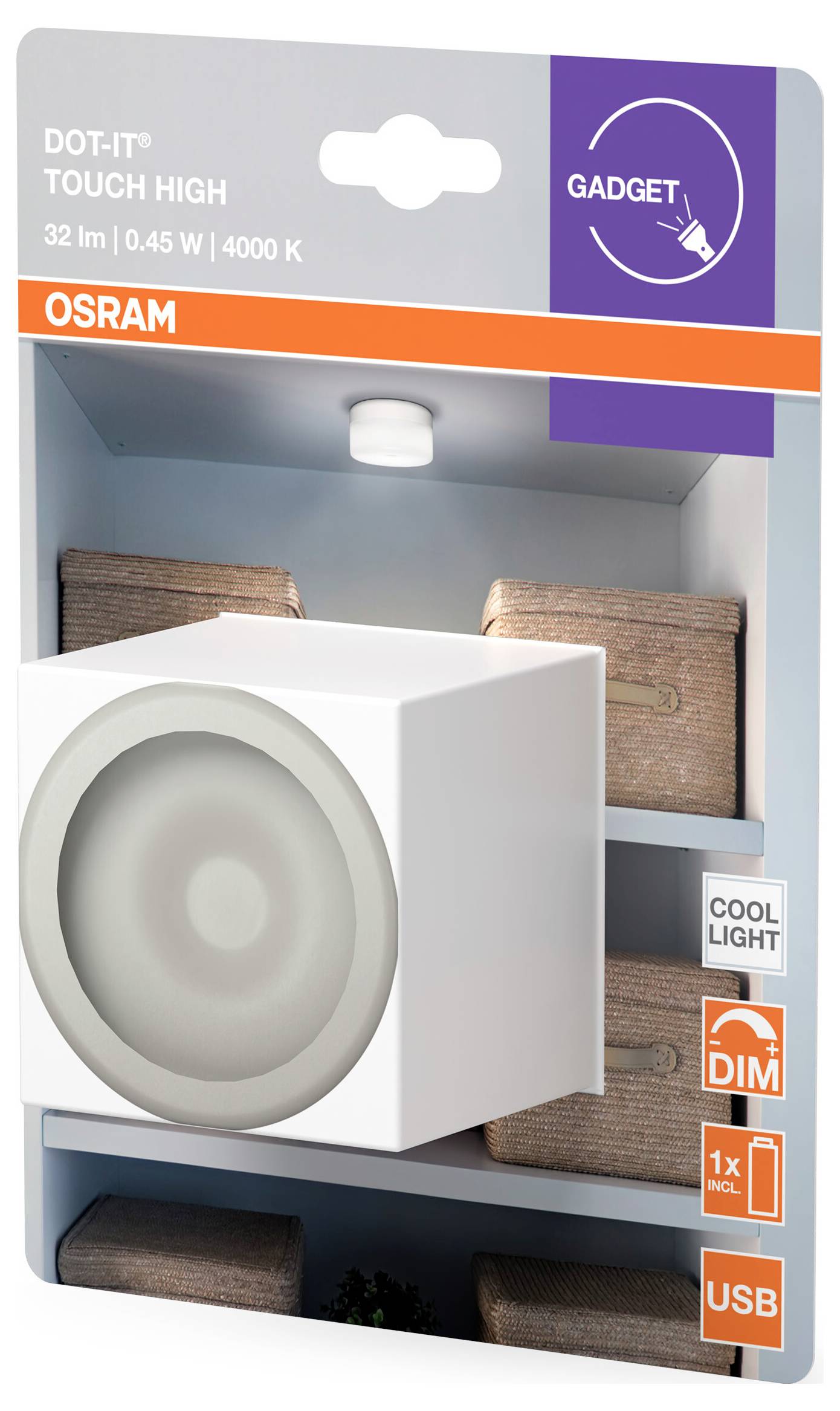 OSRAM HOMELIGHTING DOT-it Touch High White 4099854531538 LED noční světlo studená bílá bílá-2