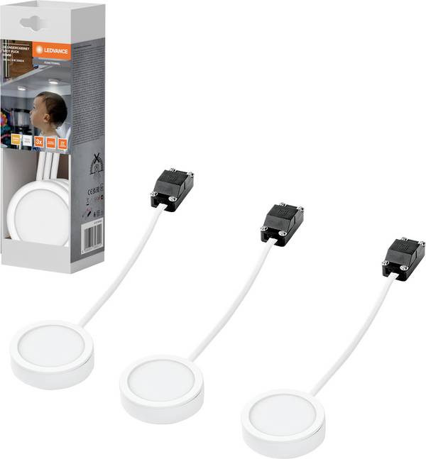 LEDVANCE Undercabinet Spot Puck 65mm 3 x 3W 830 White LED svítidlo zápustné  LED  3.00 W  teplá bílá bílá