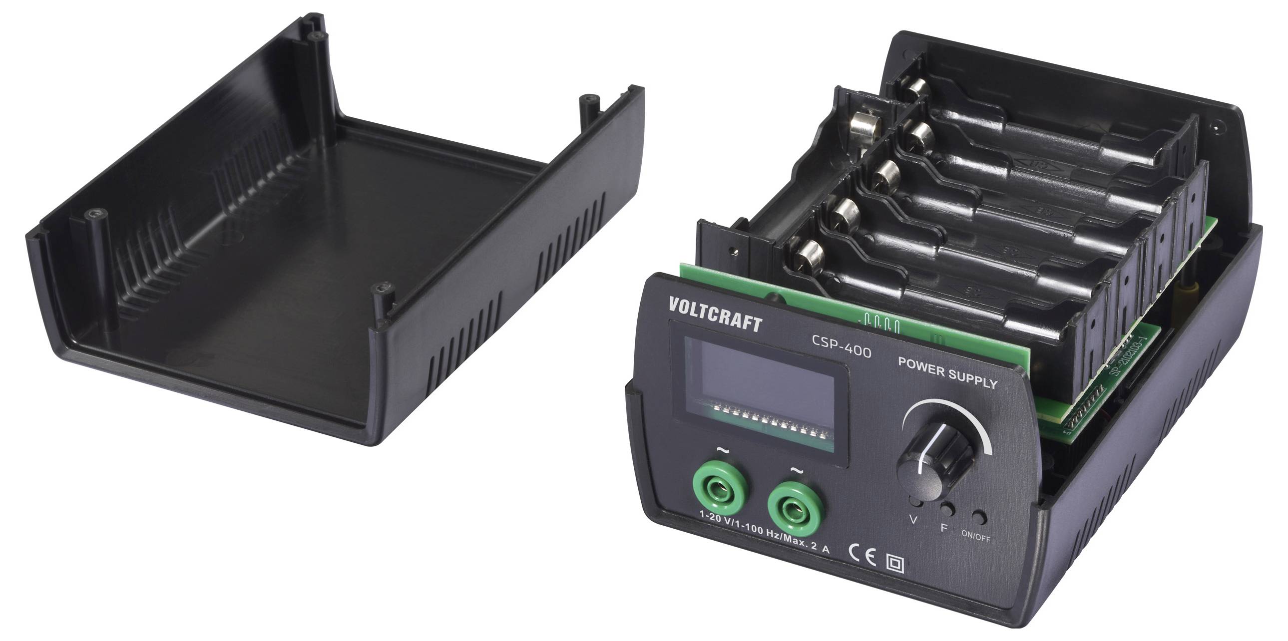 Zdroj napájení Voltcraft CPS-4000 s nastavitelnými parametry, více výstupy a digitálním displejem.