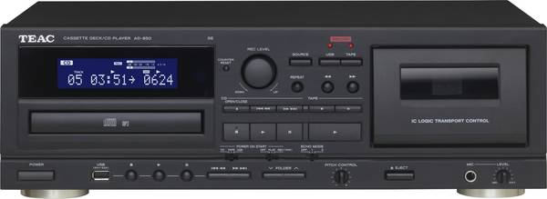 TEAC AD-850-SE CD/Cassette/USB Black EU/UK CD přehrávač USB, CD přehrávač, černá