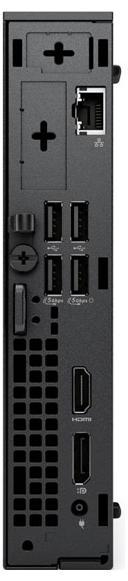 Zadní pohled na herní konzoli zobrazující různé porty, včetně USB, HDMI, Ethernetu a napájecího vstupu.