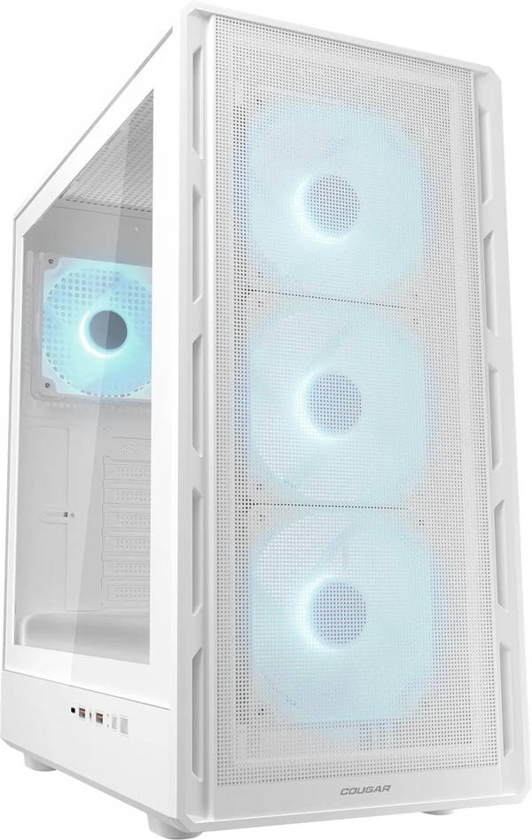 Cougar 382GA50.0004 midi tower PC skříň  bílá 4 předinstalované ventilátory, boční okno, integrované osvětlení
