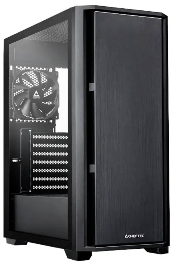 Chieftec AS-02B-TG-OP midi tower PC skříň  černá 1 předinstalovaný ventilátor, boční okno