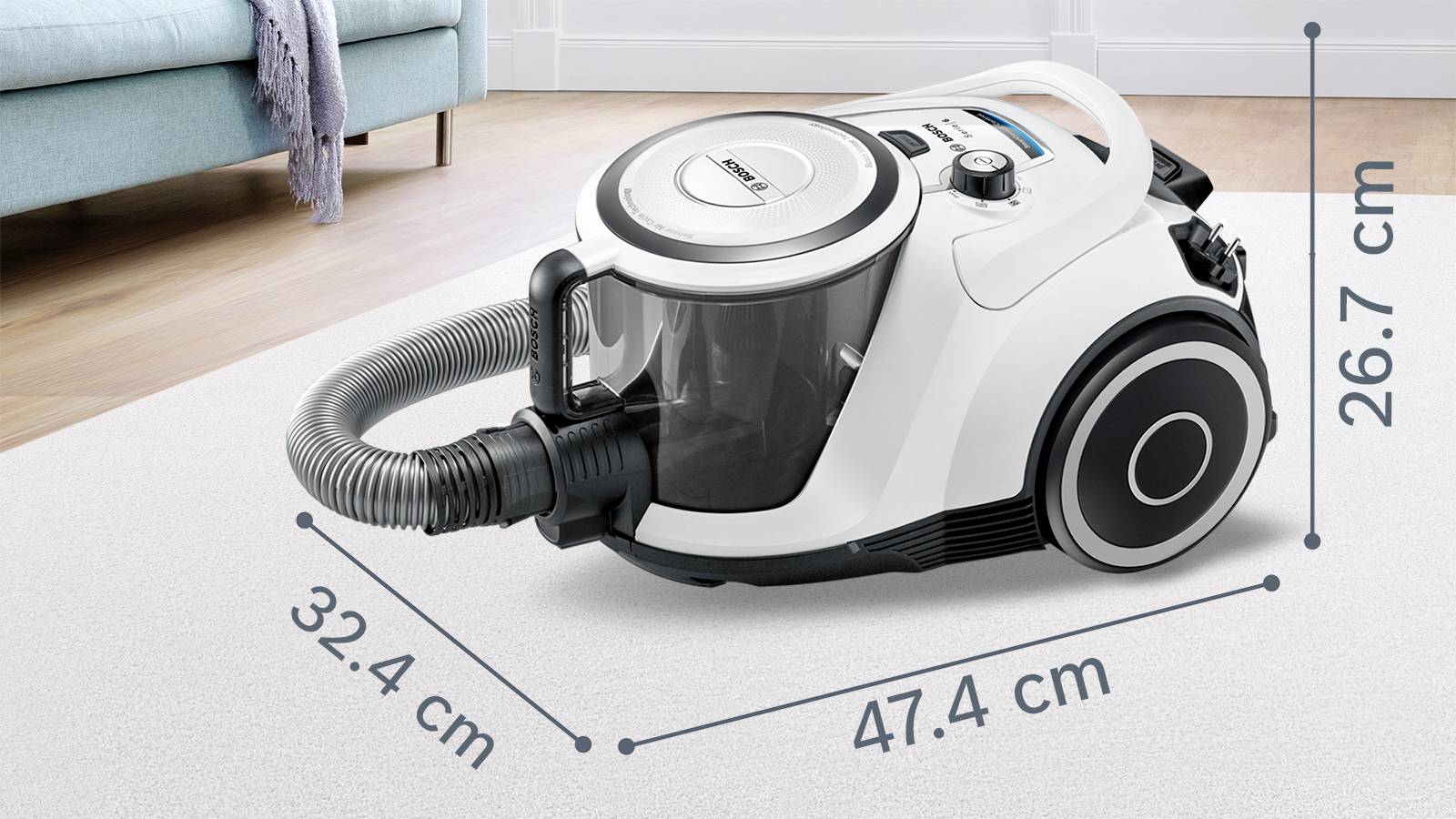 Bosch beutelloster Staubsauger GS41 Serie 6, weiß bezsáčkový vysavač 700 W bezsáčkový-8
