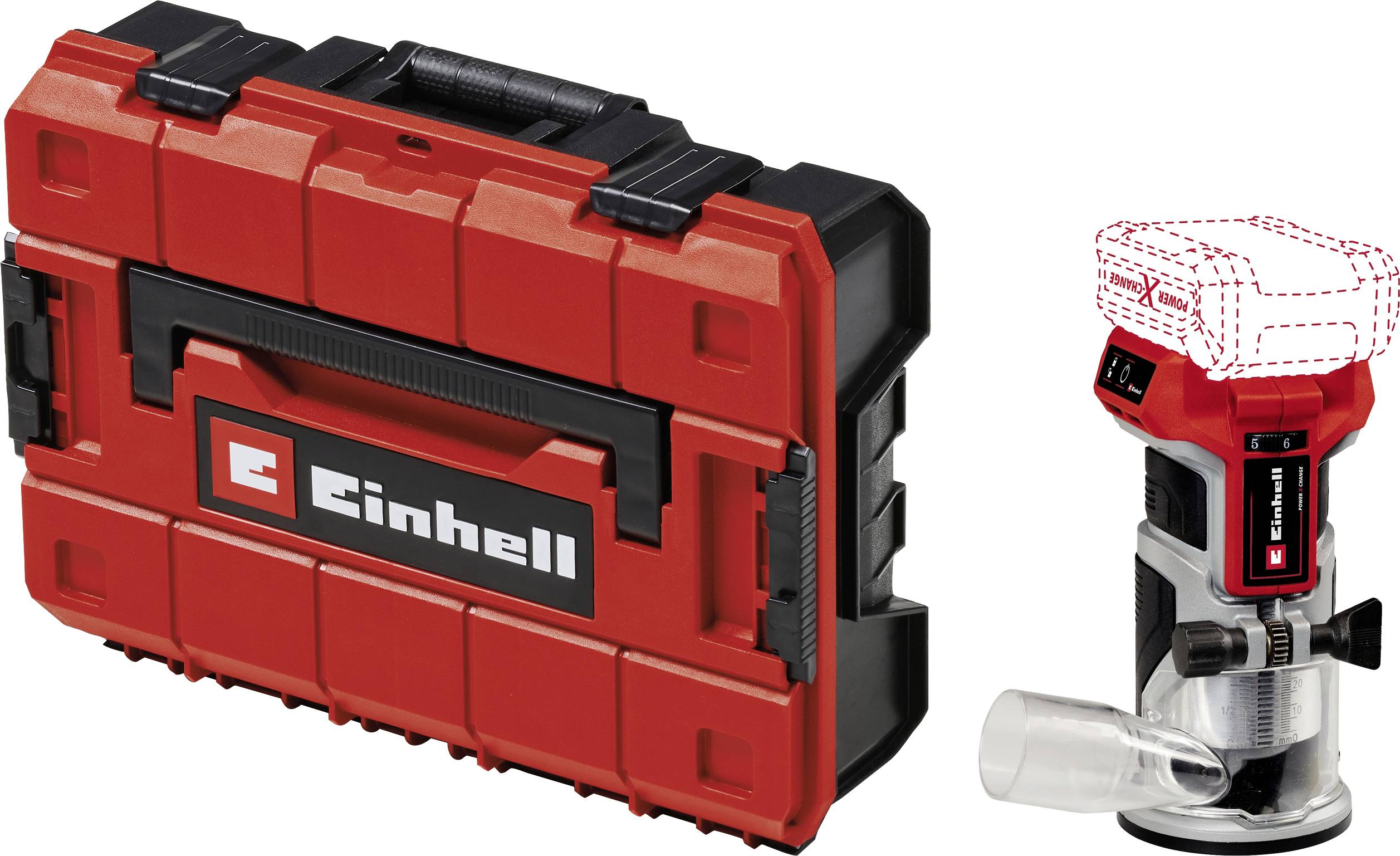 Einhell frézka na hrany, bez akumulátoru, bez nabíječky, včetně elektronického kufru, 4350412+4540011-0
