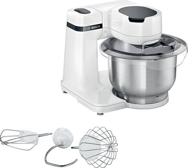 Bosch MUM Serie 2, 700 Watt, Edelstahl-Rührschüssel, weiß kuchyňský robot 700 W bílá