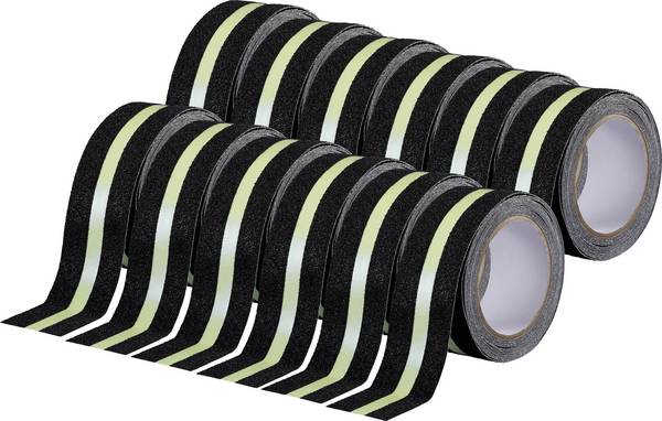 TOOLCRAFT  12xTO-10187130 protiskluzová páska Sugo černá, zelená (d x š) 10 m x 55 mm 12 ks