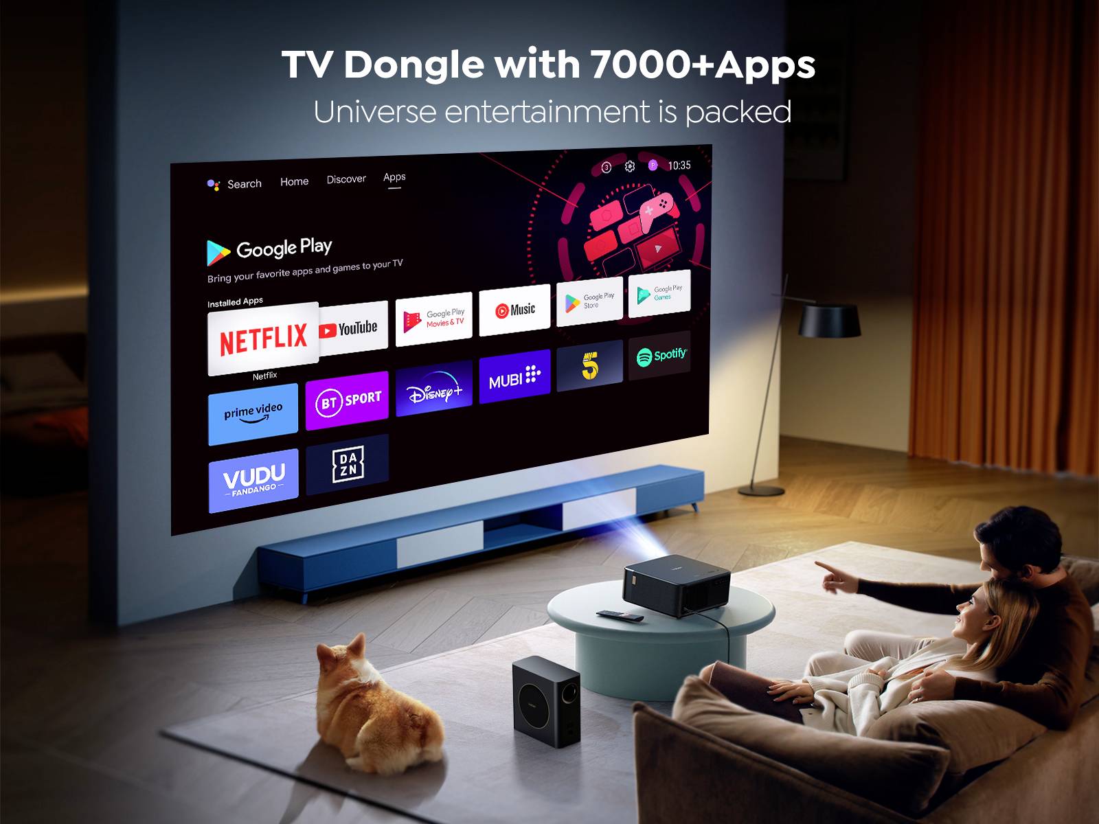 Yaber projektor K2S Pro LCD 800 ANSI-Lumen 1920 x 1080 Full HD Integrované aplikace Smart System, Smart TV-Dongle, Full -10
