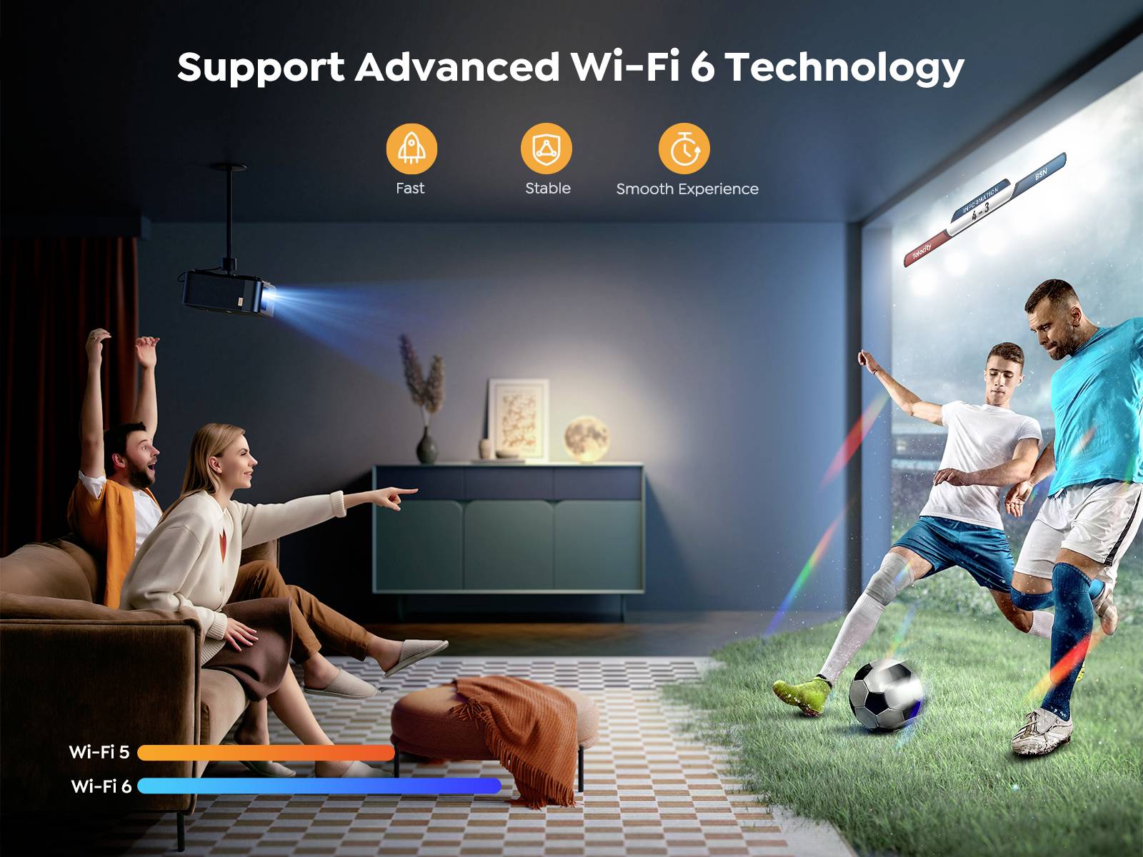 Yaber projektor K2S Pro LCD 800 ANSI-Lumen 1920 x 1080 Full HD Integrované aplikace Smart System, Smart TV-Dongle, Full -11