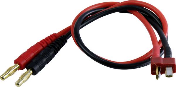 Amewi nabíjecí kabel [1x banánková zástrčka 4 mm  - 1x T zástrčka] 30 cm   28236