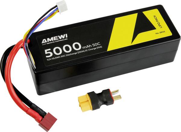 Amewi 28145 akupack Li-Pol (modelářství), 11.1 V, 5.000 mAh, články 3, 50 C, Hardcase, T zásuvka
