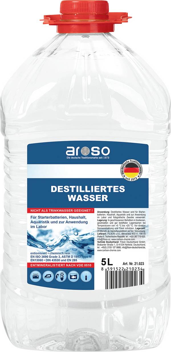 aroso 21023 AROSO Destilliertes Wasser 5.0 Liter destilovaná voda