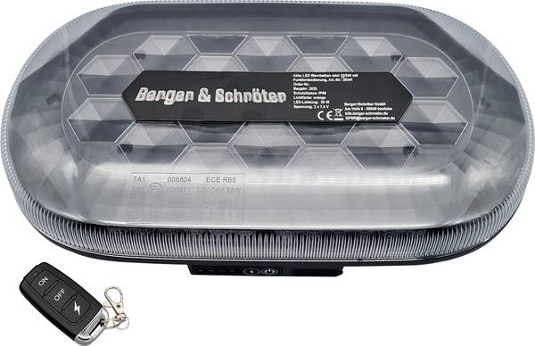 Berger & Schröter Výstražný zátaras  Akku LED Mini SM865DR 12 V, 24 V napájení přes USB magnetický senzor oranžová