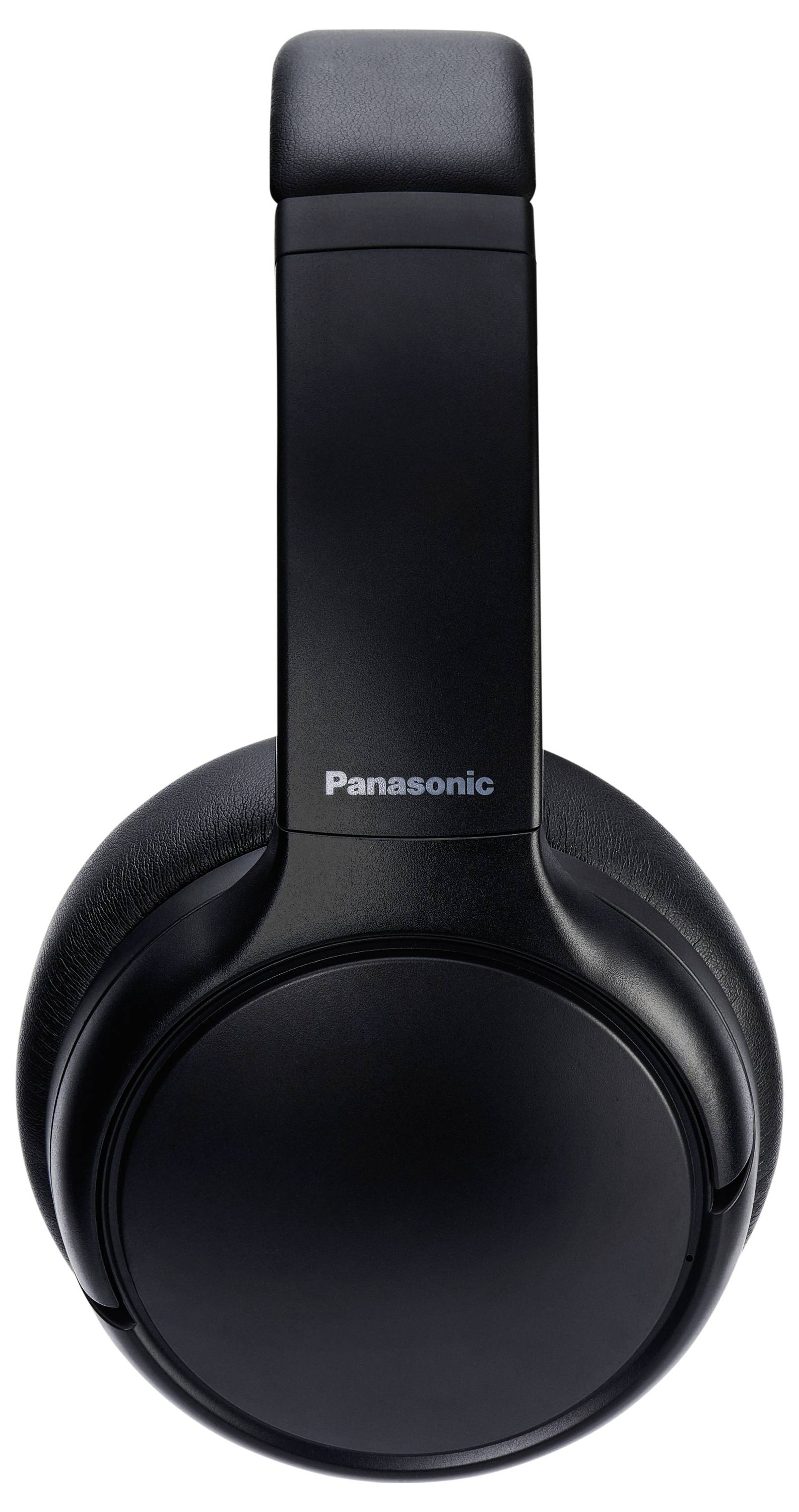 Černé uzavřené sluchátka s polstrovanými náušníky a čelenkou, s logem 'Panasonic' na straně.