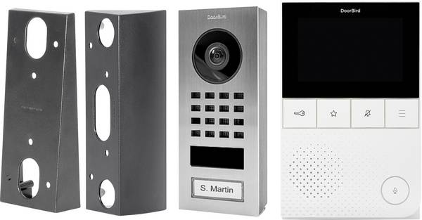 DoorBird Kit D11 LAN, Wi-Fi domovní video telefon kompletní sada, Nerezová ocel V2A (s práškovým nástřikem), 429604432