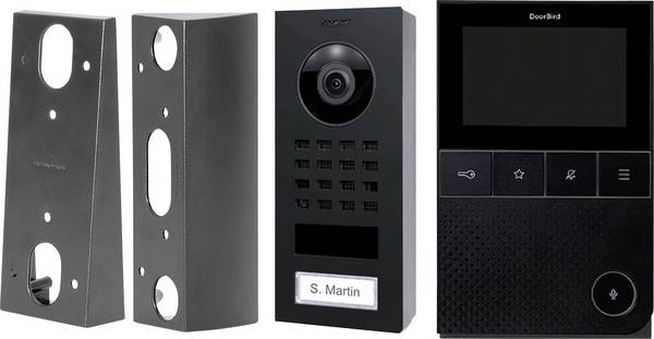 DoorBird Kit D11 LAN, Wi-Fi domovní video telefon kompletní sada, grafit černá (hedvábně matná) , 429604449