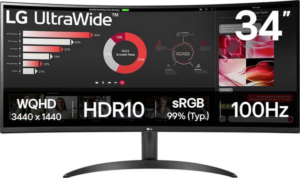 LG Electronics 34WR50QK-B LED monitor 86.4 cm (34 palec)3440 x 1440 Pixel, 21:9, 5 ms, VA LED