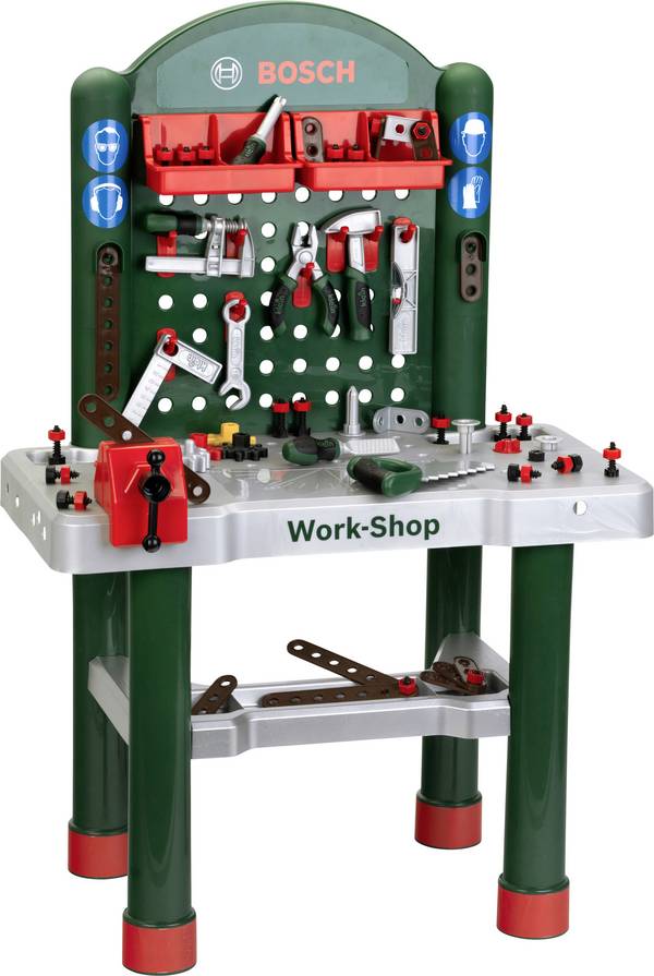 Theo Klein 8710 Pracovní seminář Theo Klein 8710 Bosch, 82 ks Příslušenství I plně vybavený dětský pracovní stůl vč. Svěráku a odkládací skříňky I - hračky pro děti od 3 let Bosch Workshop Kinderwerkbank inkl. Zubehör