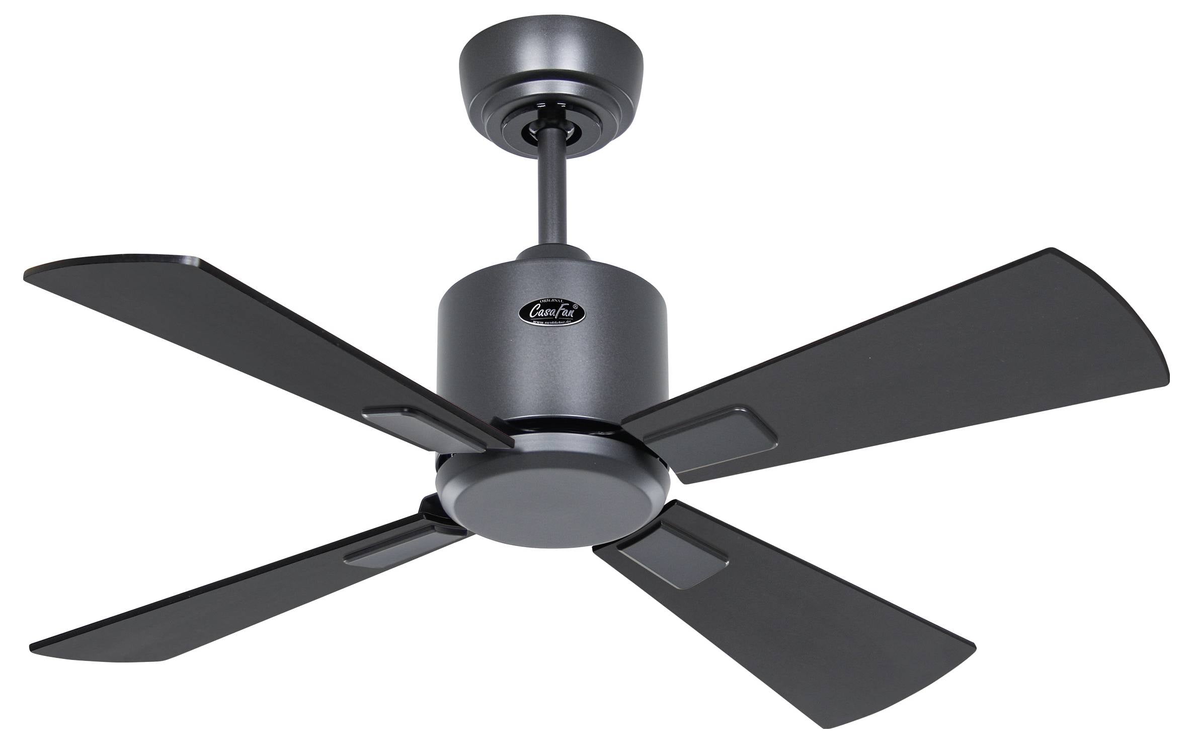 CasaFan ECO NEO III 92 BG-SW/TK WiFi Flügel Schwarz/Teak stropní ventilátor 12 W (Ø x v) 92 cm x 360 mm čedičově šedá s -2