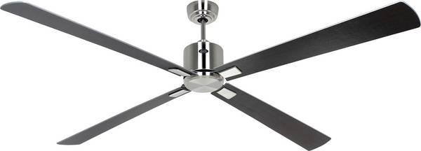 CasaFan ECO NEO III 180-4 BN-WN/SI WiFi Flügel Wenge/silber stropní ventilátor  28 W (Ø x v) 180 cm x 360 mm chrom (kartáčovaný) s dálkovým ovládáním, s časovačem, vhodný i pro zimní provoz, ovládání prostřednuctvím aplikace