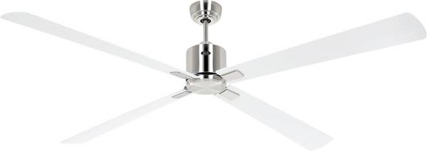 CasaFan ECO NEO III 180-4 BN-WE/LG WiFi Flügel Weiß/Lichtgrau stropní ventilátor  28 W (Ø x v) 180 cm x 360 mm chrom (kartáčovaný) s dálkovým ovládáním, s časovačem, vhodný i pro zimní provoz, ovládání prostřednuctvím aplikace