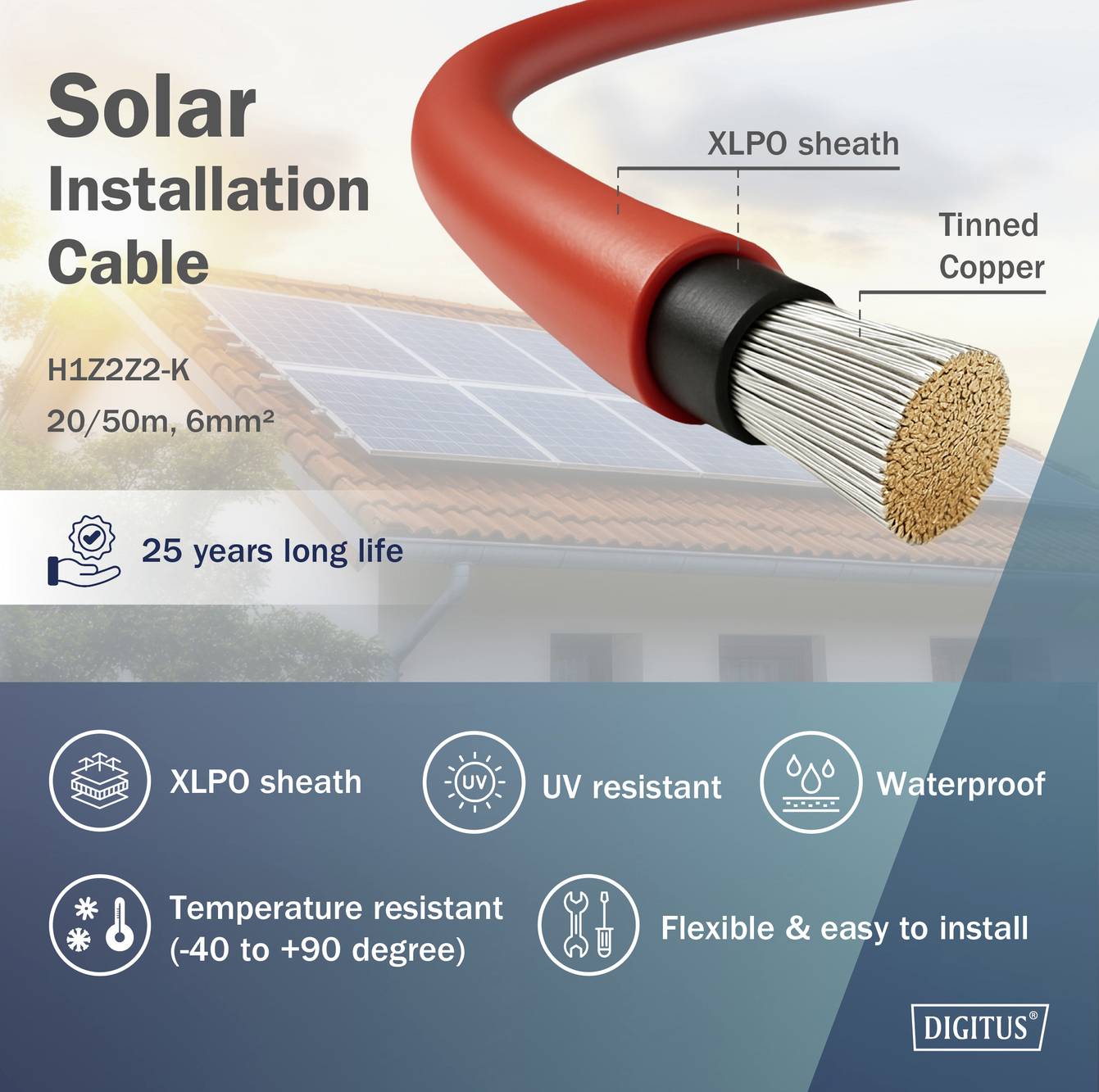 Digitus DK-SCIC6R-0200 DK-SCIC6R-0200 instalační solární kabel 6 mm² Délka kabelu 20 m-2