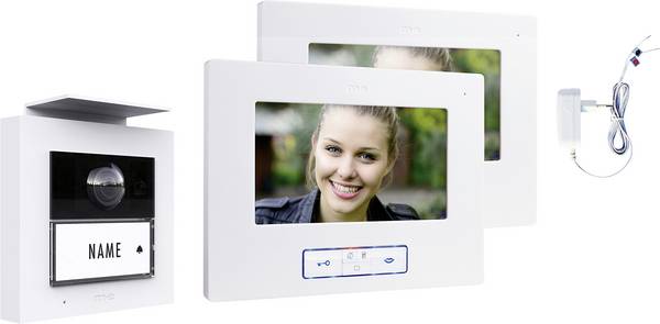 m-e modern-electronics VDV 20116 W bezdrátový domovní video telefon kompletní sada, bílá, 41478